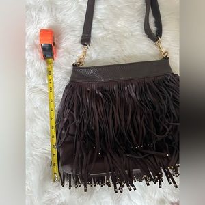 Super fun brown fringe purse
